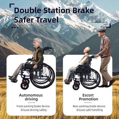 Premium Foldable Transport Wheelchair For Adults