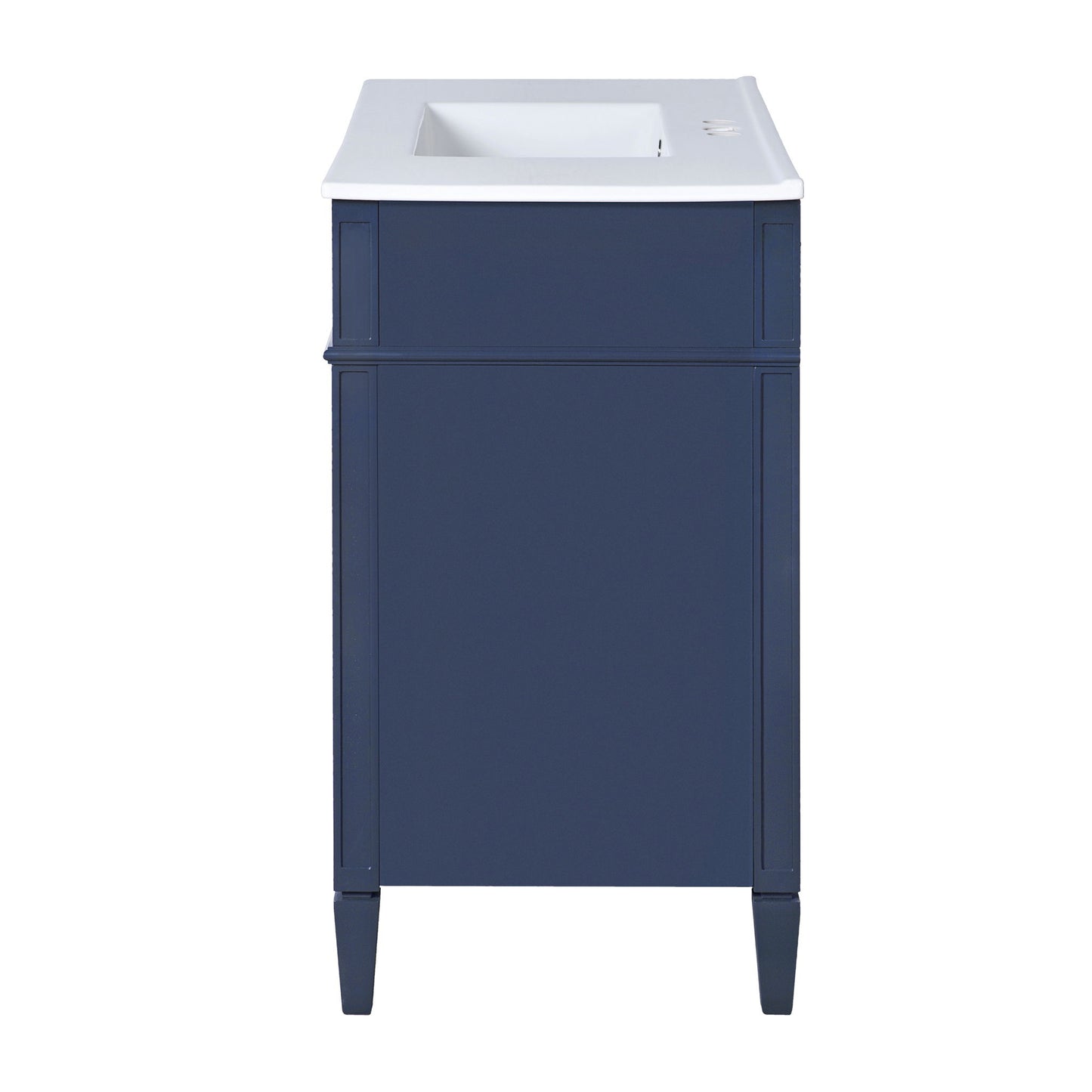 Bathroom Vanity With Mirror Cabinet, Single Sink With 2 Soft Closing Doors And 4 Drawers