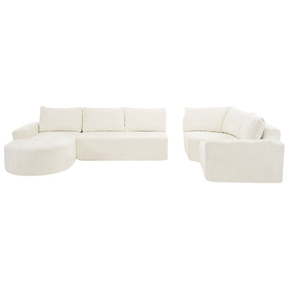 U-Shaped Oversized Modular Cloud Sectional Sofa With Deep Seat For Living Room