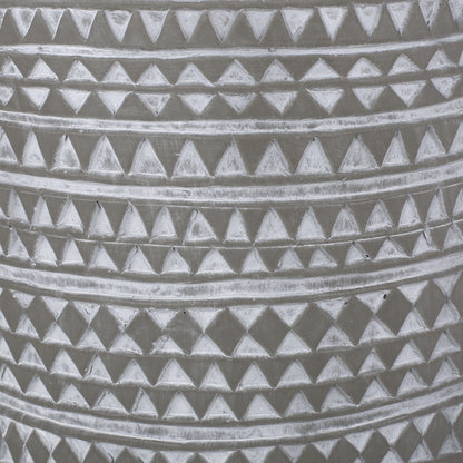 Outdoor Side Table With Cylindrical Shape - White