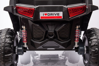 12V7A*2 30W*4 Four-Wheel Drive Seat One Button Start, Forward And Backward, High And Low Speed, Music, Front Light, Power Display, Two Doors Can Open, 2.4G R / C, Seat Belt Four Wheel Absorber
