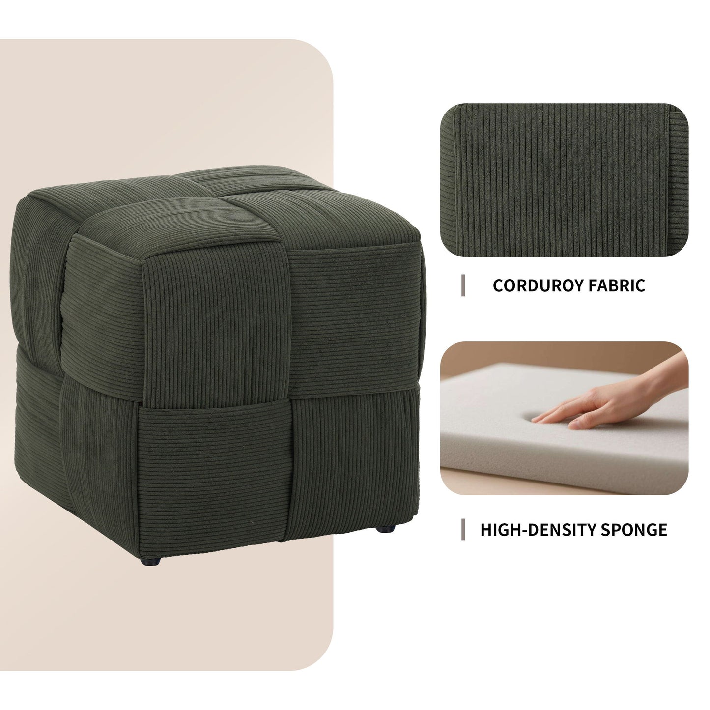 Modern Ottoman Foot Rest With Woven Design