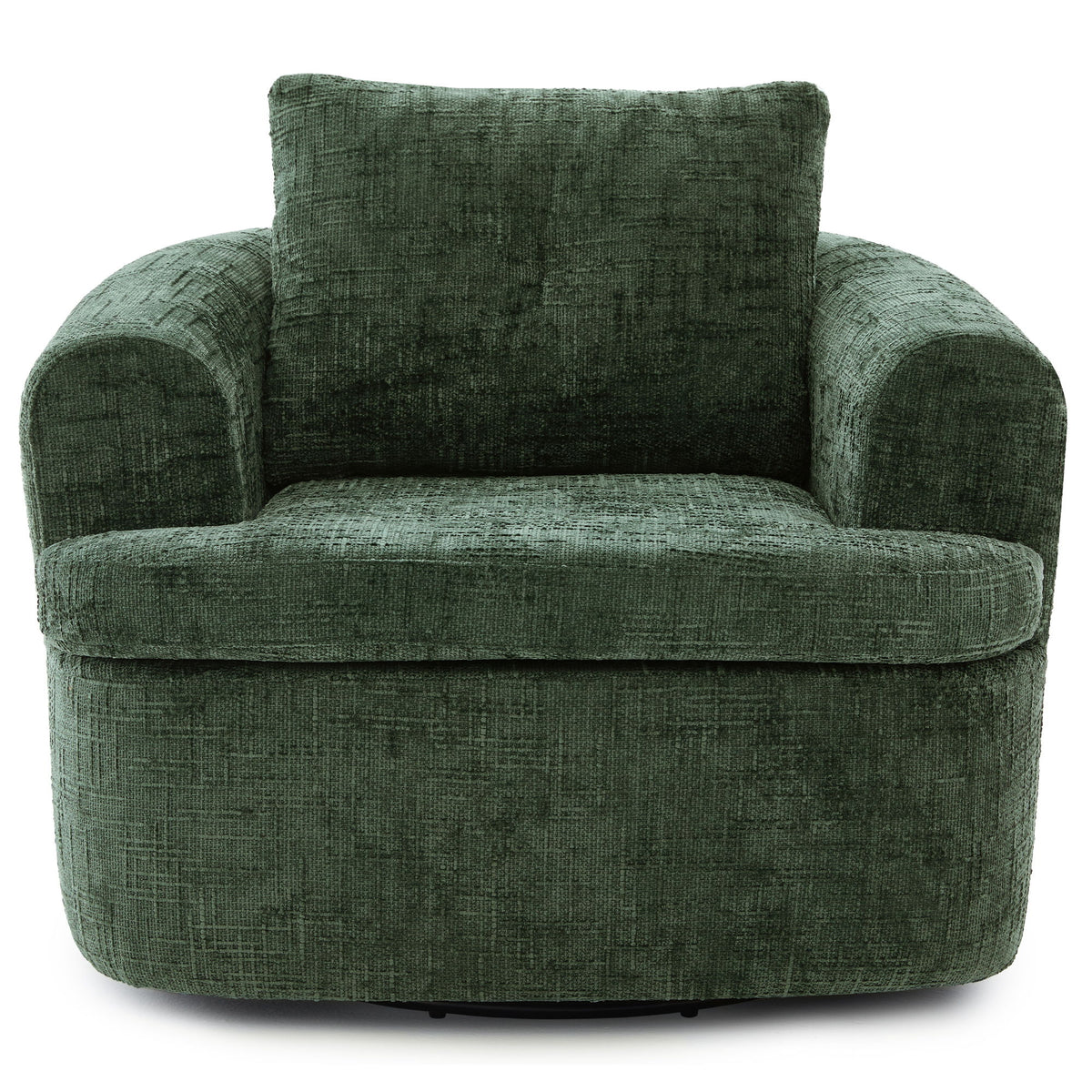 Modern Swivel Barrel Chair With Dual-Layer Cushion