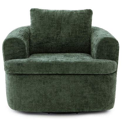 Modern Swivel Barrel Chair With Dual-Layer Cushion