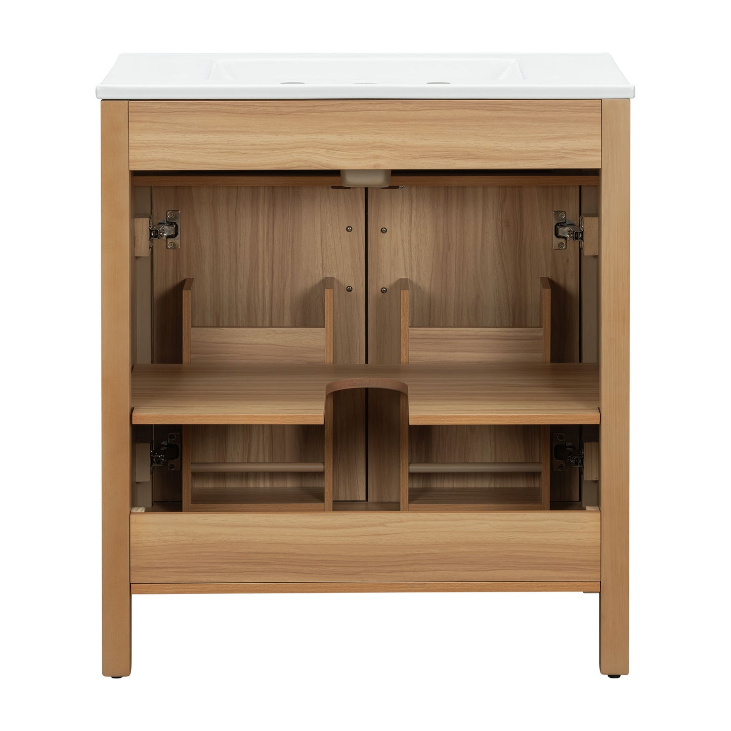 Bathroom Vanity With Flip Drawer, 2 Soft Close Doors, Adjustable Shelf And Ceramic Sink