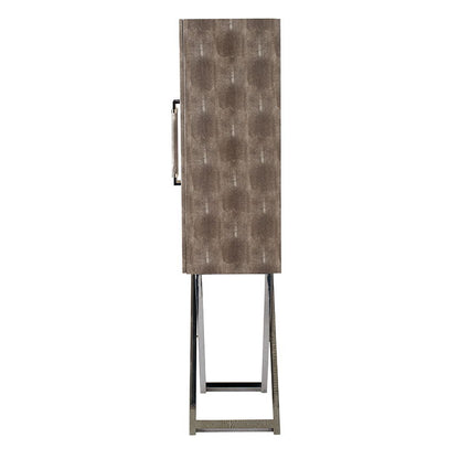 Cabinet - Silver - Faux Leather