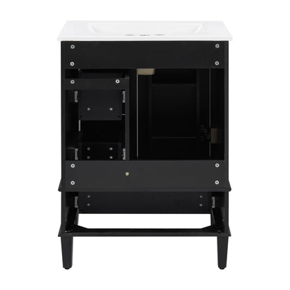 Bathroom Vanity With Integrated Basin, Soft Close Drawers, Door Mounted Double Layer Shelf