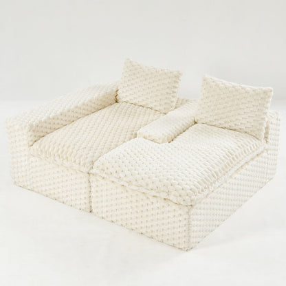 Modular Sofa, Convertible Twin Seat With Chaise Lounge