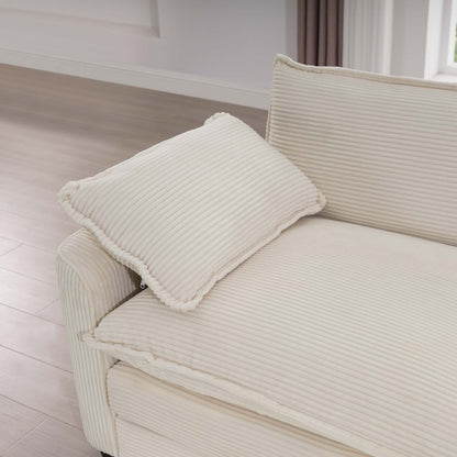 Classic Modern Comfortable Single Chair Deep Seat Sofa With Footstool