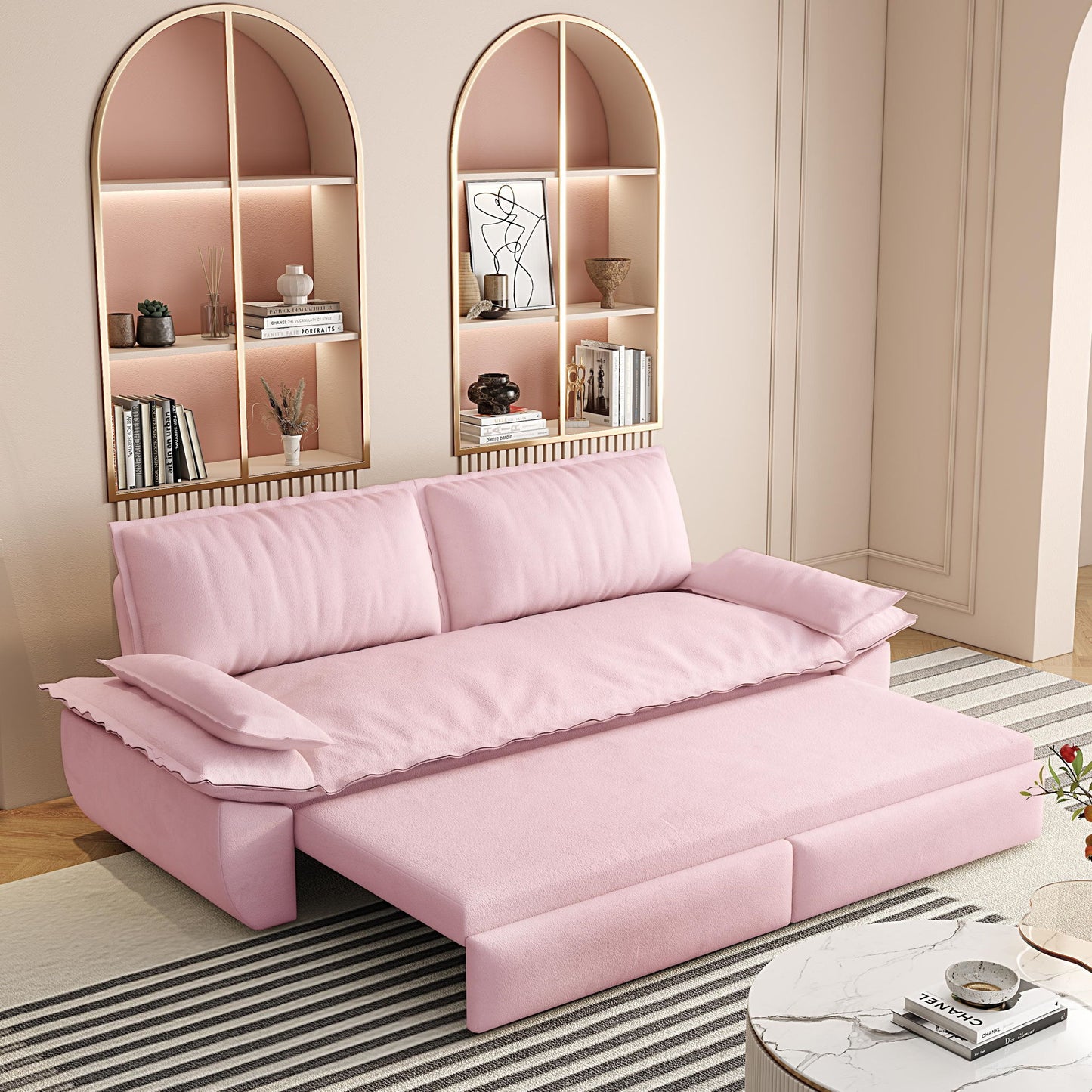 Queen Pull Out Sofa Bed, 3 In 1 Convertible Sleeper Sofa