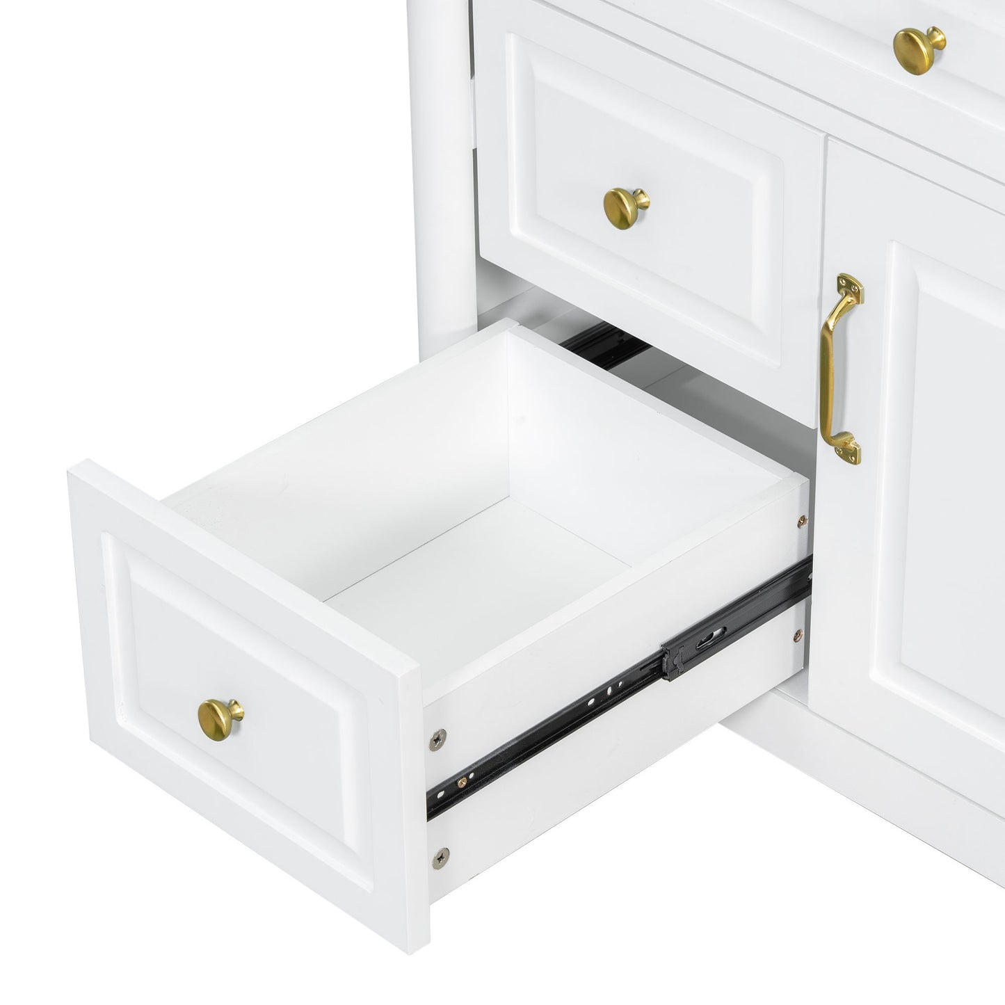 Freestanding Bathroom Vanity With Sink, Adjustable Shelf, Flip Drawer