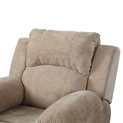 Upholstered Manual Recliner Chair With 3 Adjustable Backrest Positions