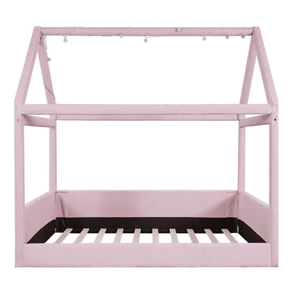 Upholstered House Style Daybed With LED Light Strips