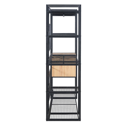 Open Style Wardrobe With Hanging Rails, Shelves And Drawers