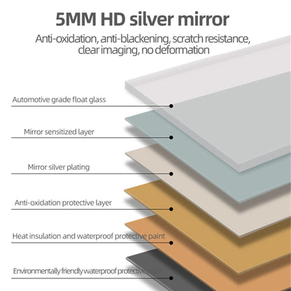 Modern LED Bathroom Vanity Mirror With Aluminum Frame, 45° Beveled Lights, Anti Fog - Silver