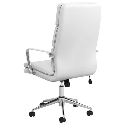 Molly - Upholstered Adjustable High Back Office Chair With Base - White
