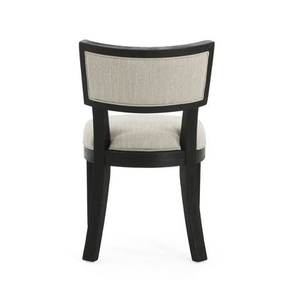Farmhouse Style Fabric Upholstered Side Dining Chair Set