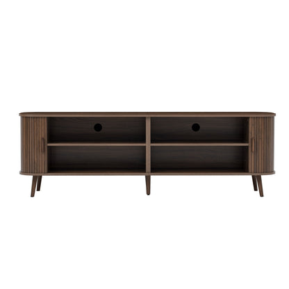 70" TV Stand, Media Center With Ample Storage - Dark Brown