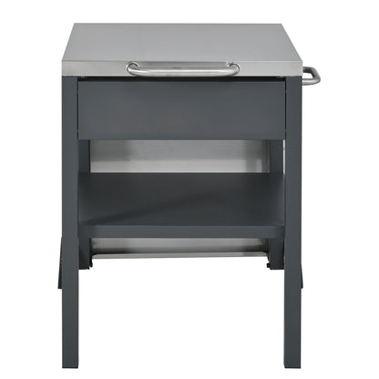 Foldable Outdoor Kitchen Cart With Storage For Patio