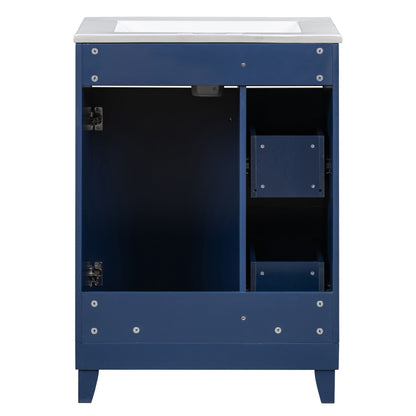 Transitional Style Bathroom Vanity Cabinet With Ceramic Sink