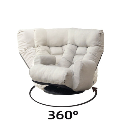 Modern With Metal Frame Swivel Game Lounge Chair With Adjustable Headrest And Waist Support, 360 Degree Rotatable Leisure Chair For Living Room - Gray