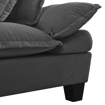 Modular Sectional Sofa With Movable Ottoman & Pillows