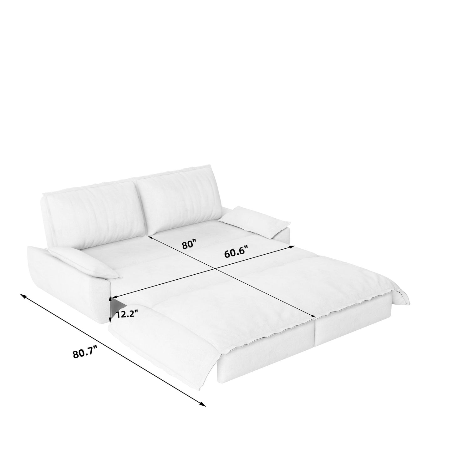 Queen Pull Out 3 In 1 Convertible Sleeper Sofa, Multi-Functional
