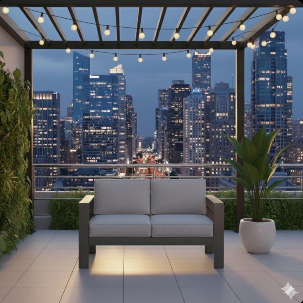 All-Weather Patio Loveseat With Thick Cushions