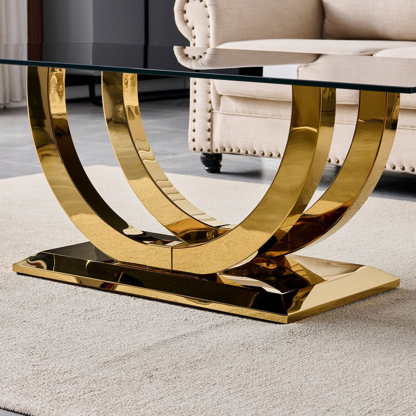 Rectangular Coffee Table With Base