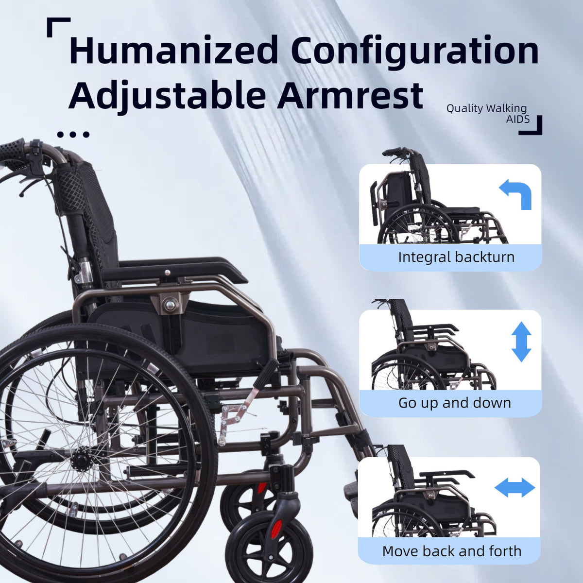 Premium Foldable Transport Wheelchair For Adults