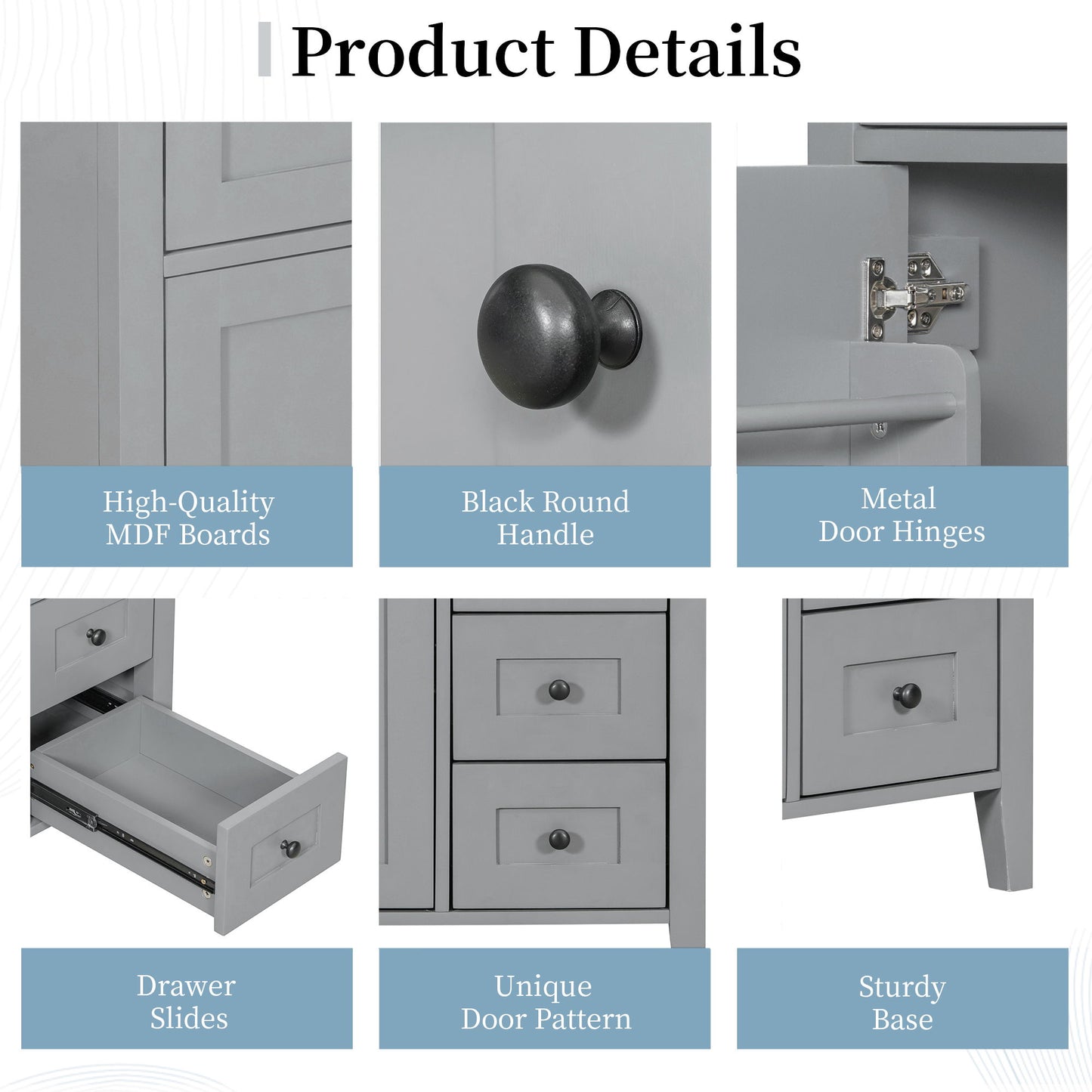 Bathroom Vanity With Sink, Cabinet With 3 Drawers And Adjustable Shelf