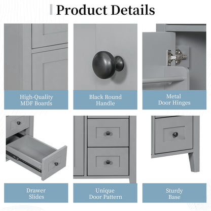 Bathroom Vanity With Sink, Cabinet With 3 Drawers And Adjustable Shelf