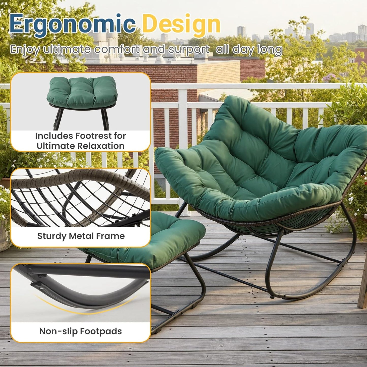 Egg Rocking Chair With Ottoman