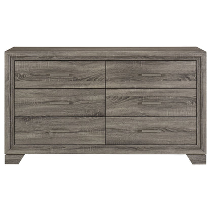 Funston - 6 Drawer Dresser Cabinet - Brown Oak