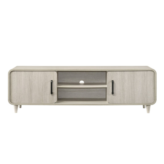 TV Stand With Sliding Doors And Handles, Living Room Furniture - Antique White