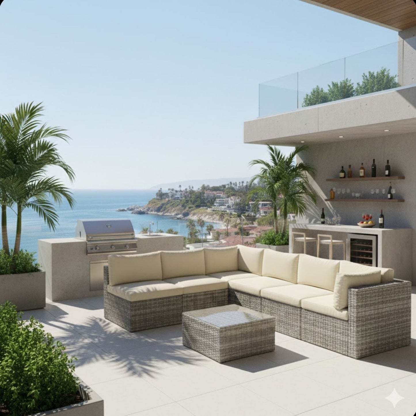Modern Patio Set With Coffee Table