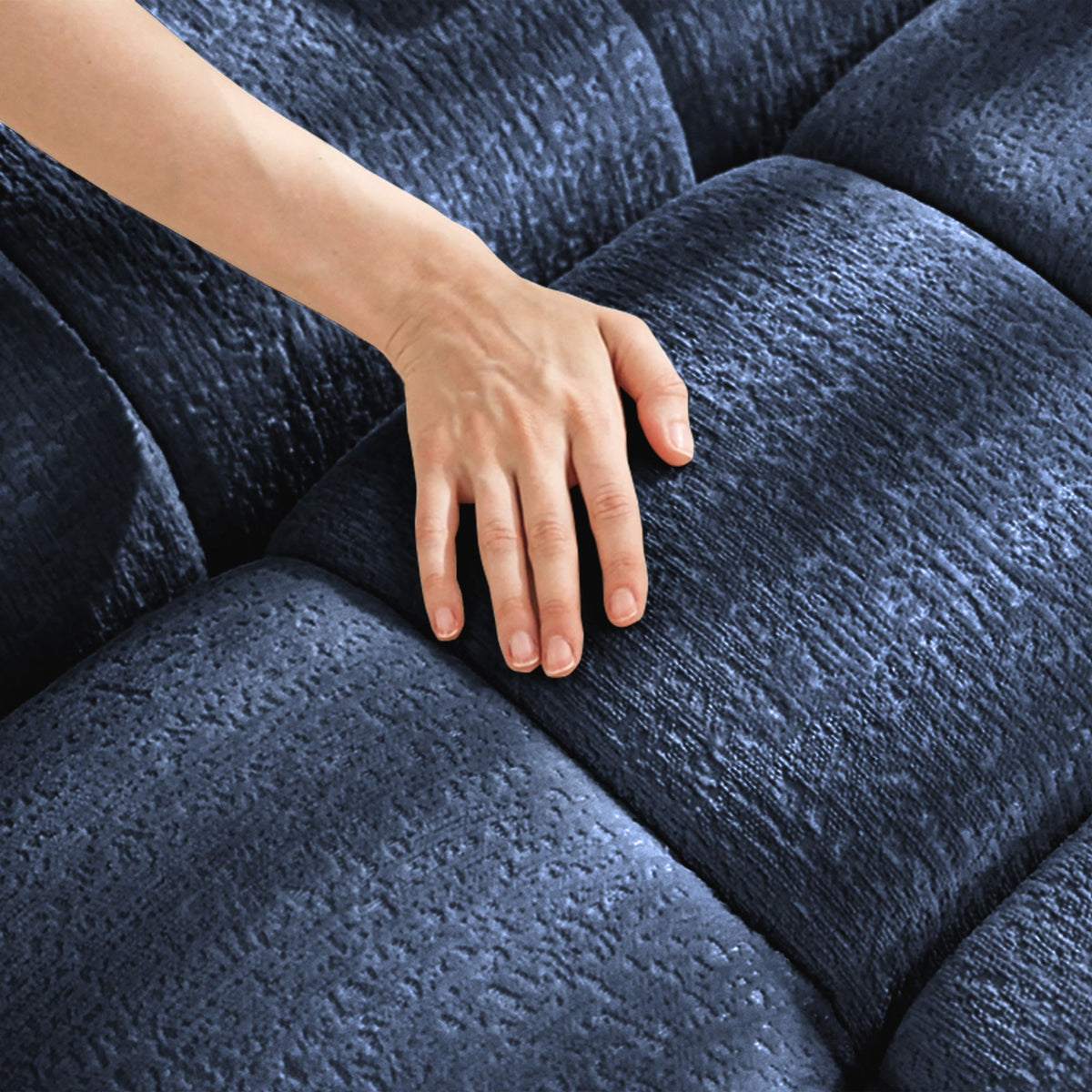 Modern Sofa & Pillows, Textured Cover, High Rebound Cushions
