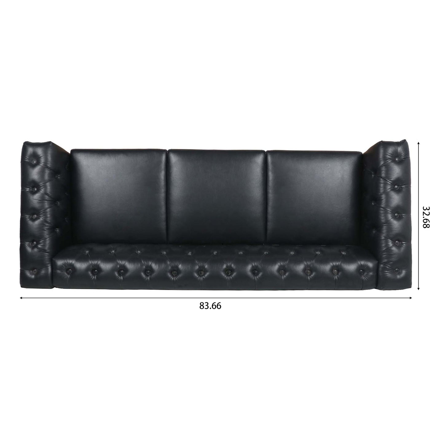 Traditional Square Arm Removable Cushion 3 Seater Sofa