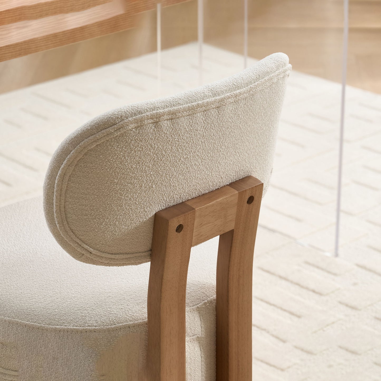 Dining Chairs With Ergonomic Backrest And Adjustable Feet (Set of 2)