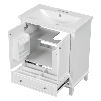 Modern Bathroom Vanity With Sink Combo, Multi Functional Cabinet With Doors And Drawer