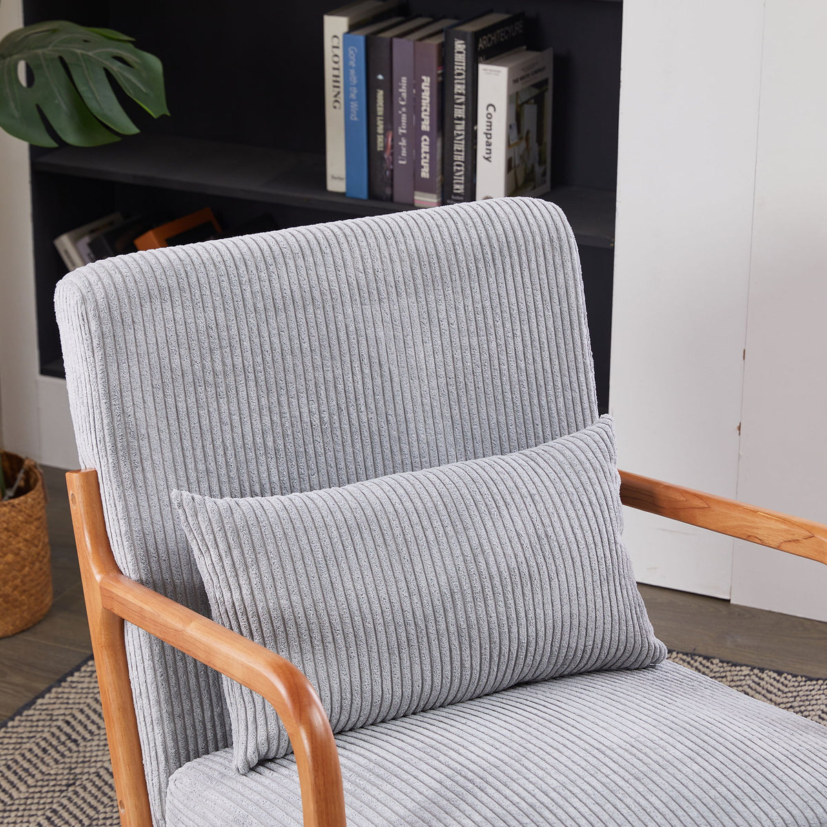Accent Arm Chair With Pillow Upholstered