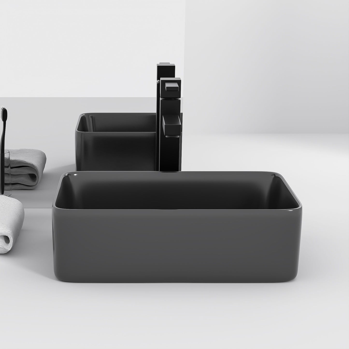 Modern European Design Ceramic Rectangular Vessel Bathroom Sink