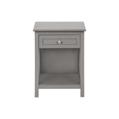 Accent End Table, 2 Tier, Storage Drawer, Transitional Style