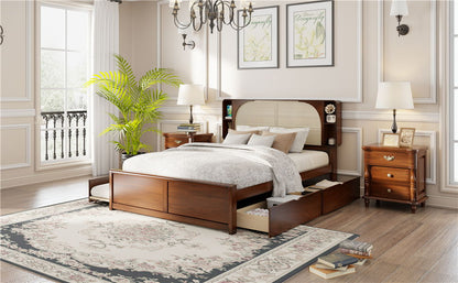 Headboard Bed With 2 Drawers And Trundle