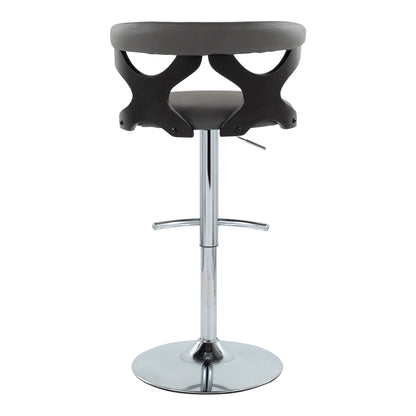 Gardenia - Contemporary Adjustable Barstool & Swivel, Rounded T Footrest (Set of 2)