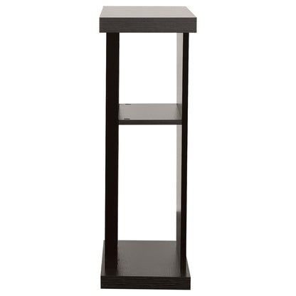 2 Shelf Console Table With V Shape Design - Brown