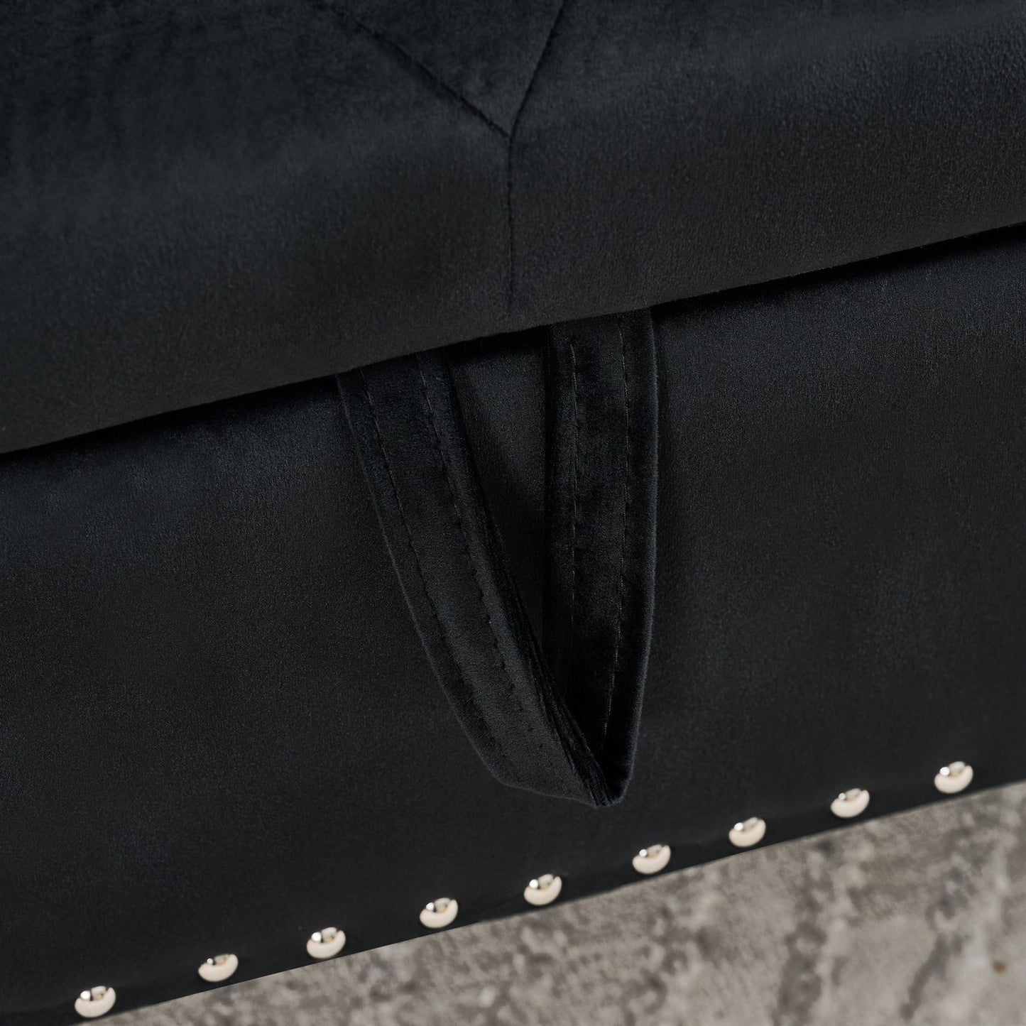Storage Bench With Crystal Buttons And 1 Pillow For Bedroom