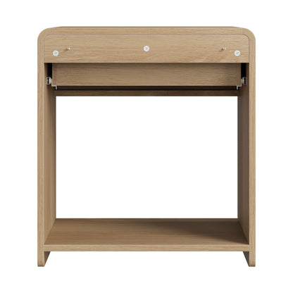 Bedside Table With Storage Drawers And Open Shelves (Set of 2) - Oak