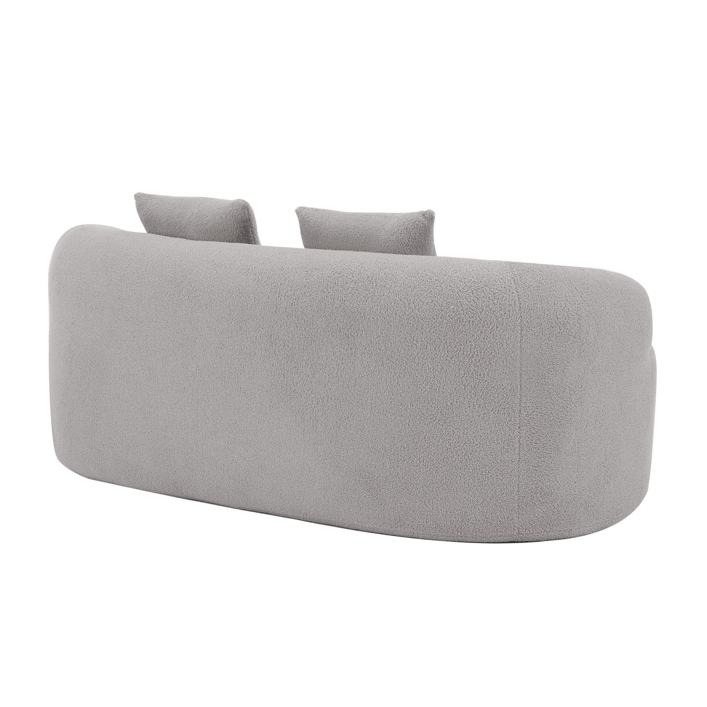 Curved Loveseat Sofa With Round Armrest