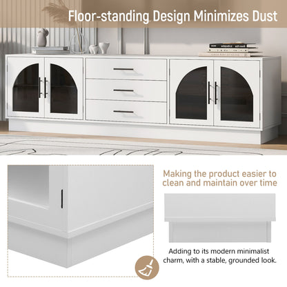 Modern Minimalist TV Stand, Entertainment Center Media Console Cabinet With Adjustable Shelves For Living Room